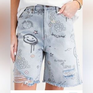 Target Wild Fable Denim Graffiti Shorts 12